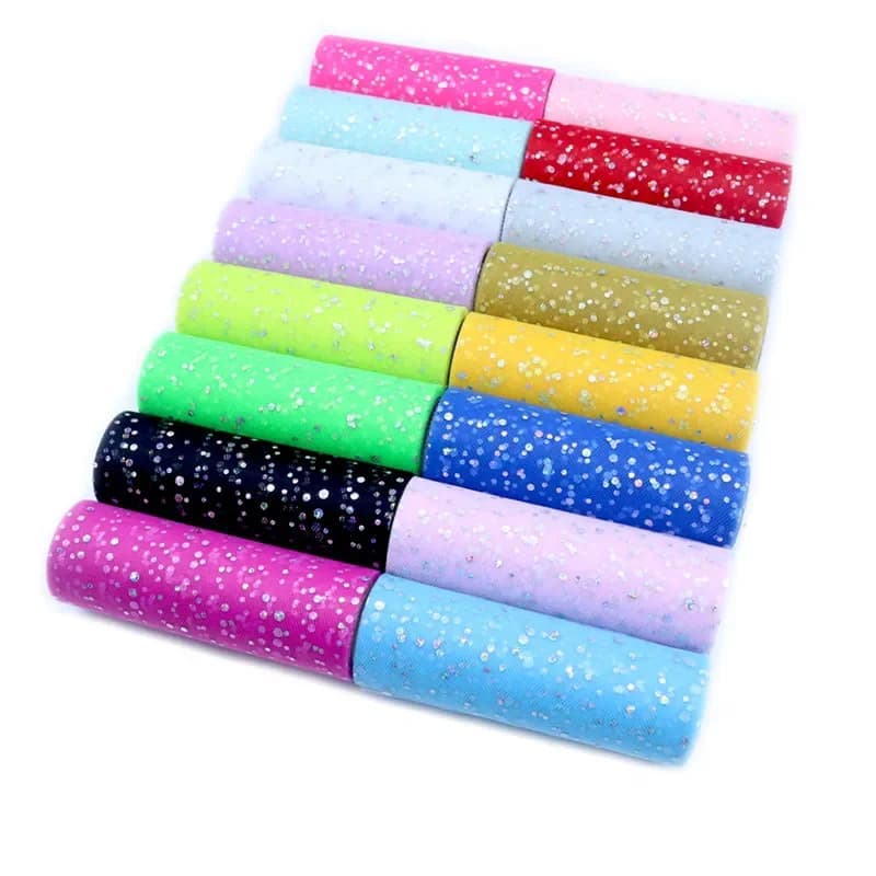 Glitter Paillettes Tulle Rotolo di 15 centimetri * 9.1 m Rotolo di Tulle Spool Tutu del Pannello Esterno Decorazione di Cerimonia Nuziale del Organza Laser di Compleanno FAI DA TE rifornimenti del partito