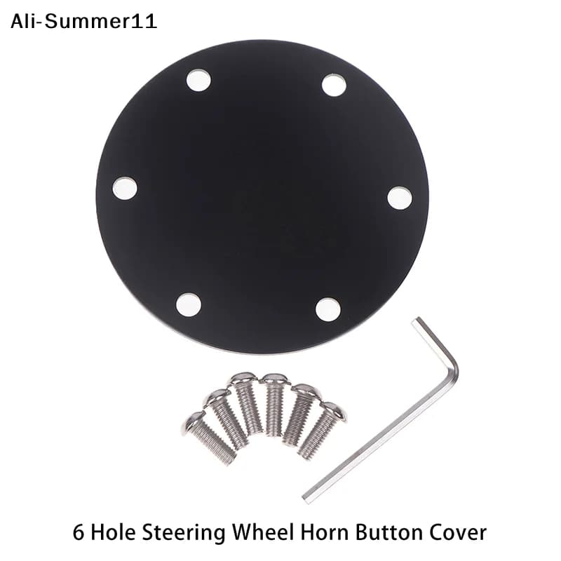 【Wq0】Piastra di copertura per la cancellazione del pulsante del clacson sul volante in alluminio CCA4 a 6 fori 3.35" X 0.06" X 3.35" Accessori e strumenti auto