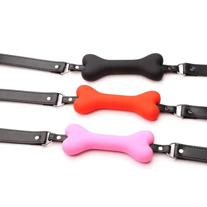 Nuovo Morbido Collare con Boccaglio in Silicone a Forma di Osso per Cani, Boccaglio Apribocca, Boccaglio per Bondage, Prodotti Sessuali, Giocattoli Sessuali per Donne