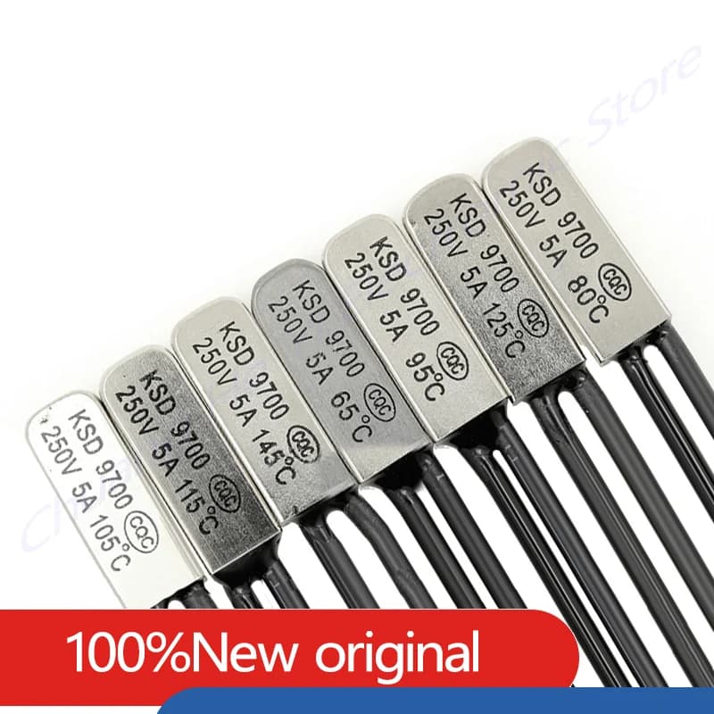 10/50/100Pcs KSD9700 Normally Closed/Open 5A 250V 15℃-150℃ Degree Celsius Thermostat Thermal Protector Fuses Temperature Switch