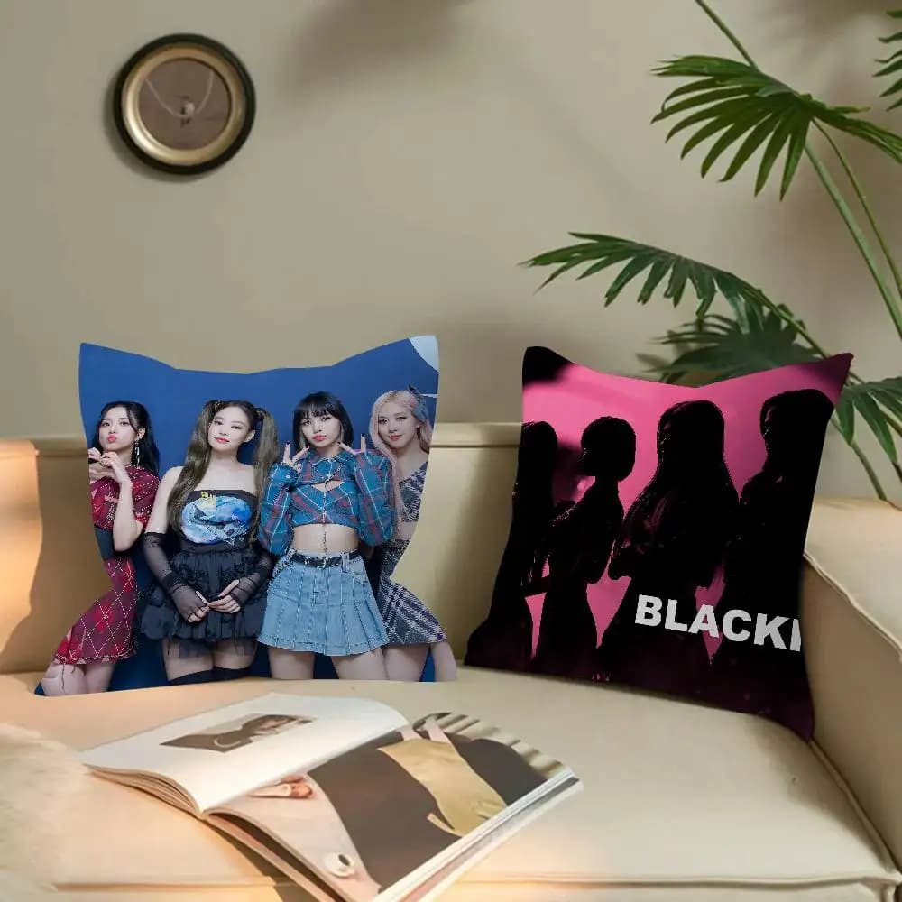 Fodera per cuscino/copricuscino personalizzata con stampa di gruppi K-pop famosi (es. BLACKPINK) per divano e decorazioni per la casa