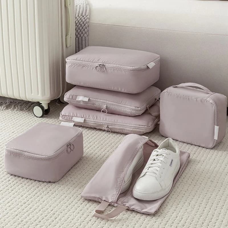 3/5/6Pcs Travel Clothes Storage Bags Set Portable Luggage Organizer Packing Cubes for Suitcase Shoes and Clothes Portable Pouch