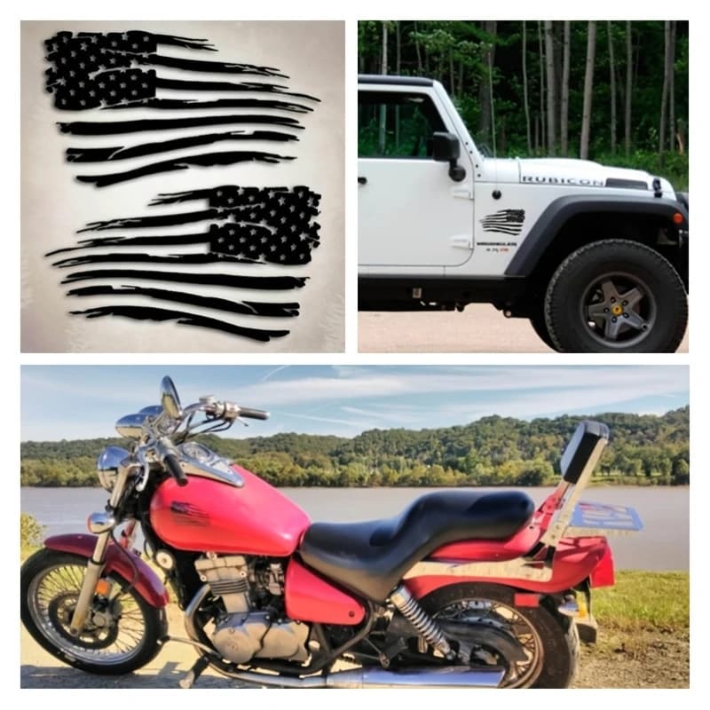 2 pezzi bandiera americana adesivi moto serbatoio carburante cappuccio anteriore parafango casco decorazione carrozzeria finestra decalcomanie in vinile impermeabili