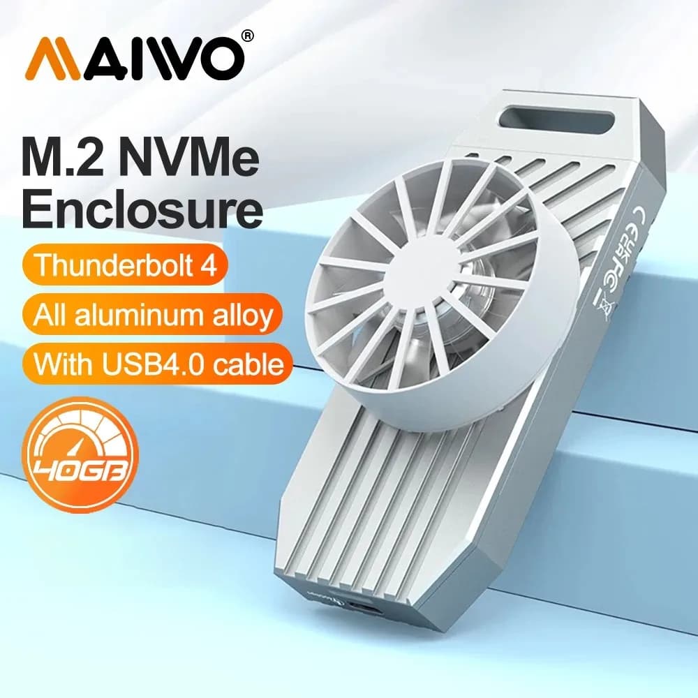 Custodia SSD MAIWO USB4 NVMe M.2 Custodia esterna M2 in alluminio da 40 Gbps compatibile con custodia SSD Thunderbolt 4 Type-C NVME M.2