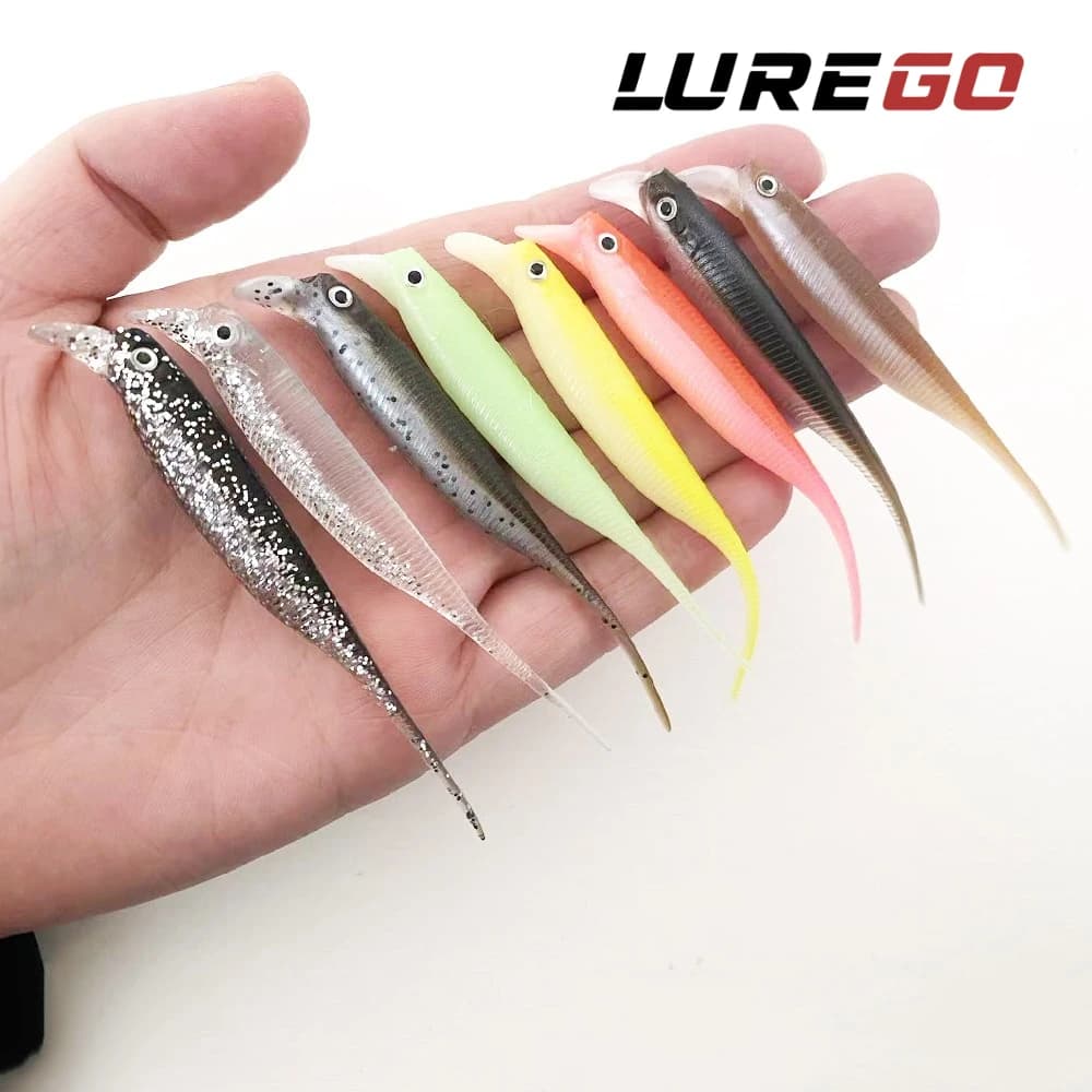 6 Pezzi Esca da Pesca 80mm/2.5g Crankbait Morbida - Swimbait Bicolore con Labbro | Esca a Lenta Discesa con Azione Oscillante