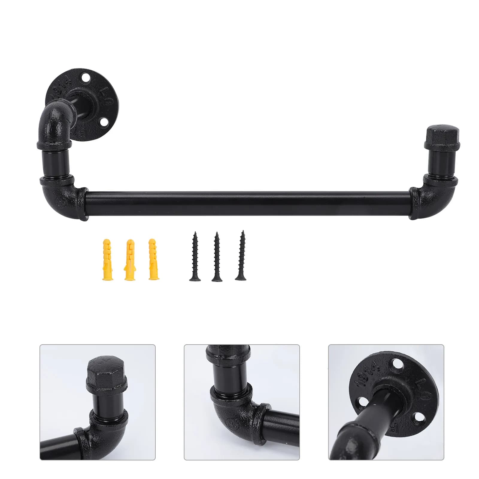Portasciugamani Industriale in Ferro Rustico Resistente, da Parete, per Bagno, Cucina, Camera da Letto, Soggiorno, Decorazione e Organizzazione