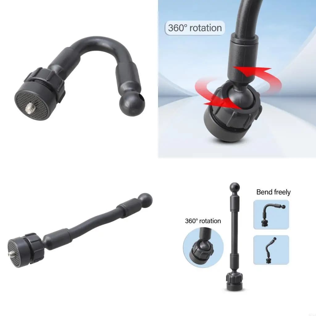Q22A Adattatore giunto sferico 17mm 1/4 pollice Attacco filettato Braccio flessibile per fotocamera Telefono Treppiede Video