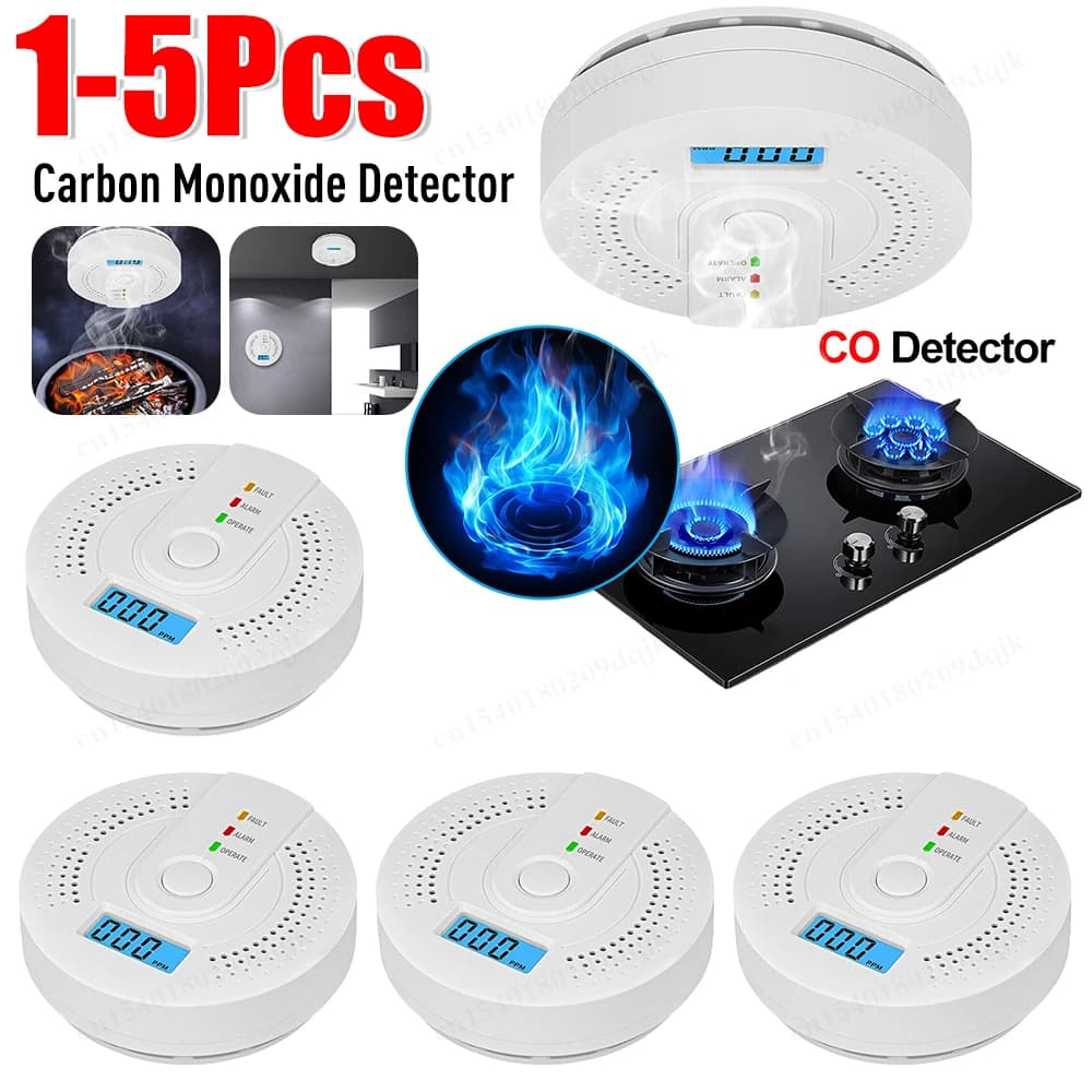 Digital Carbon Monoxide Detector CO Alarm Detector with LED Indicator High Sensitive Gas Detector Sound Warning Gas Leak Sensor