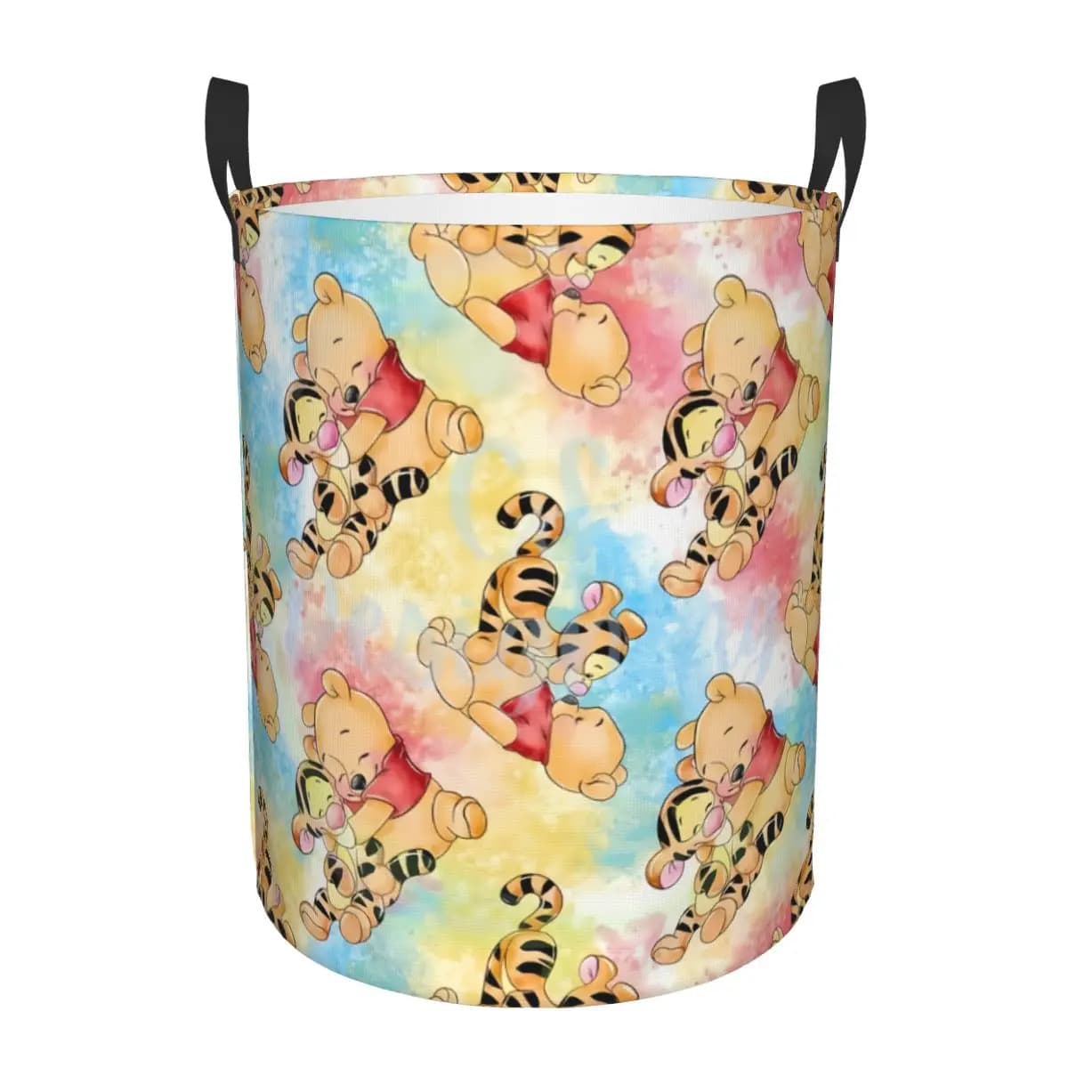 Cartoon Many Adventures Of Winnie The Pooh Laundry Basket Collapsible Anime Clothing Hamper Toys Organizer Storage Bins