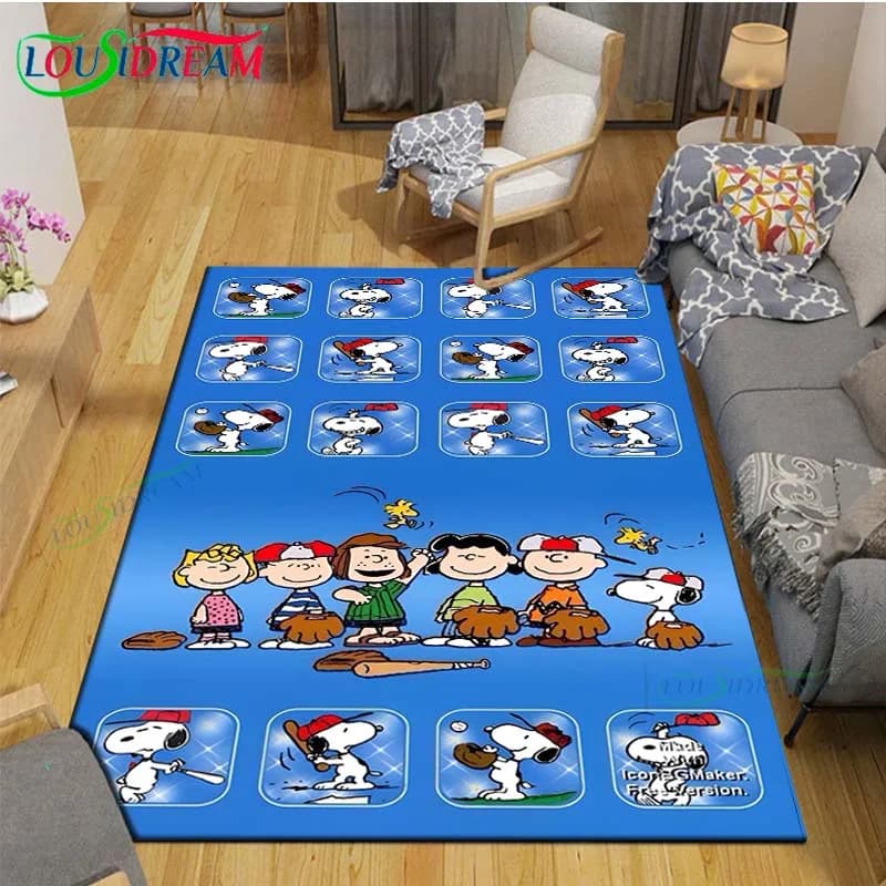 Fashion Cartoon COG AA-PPeanutss SSNnoopyy Printed Carpet Living Room Anti-slip Cartoon Kids Bedroom Mat Yoga Mat Gift Mat