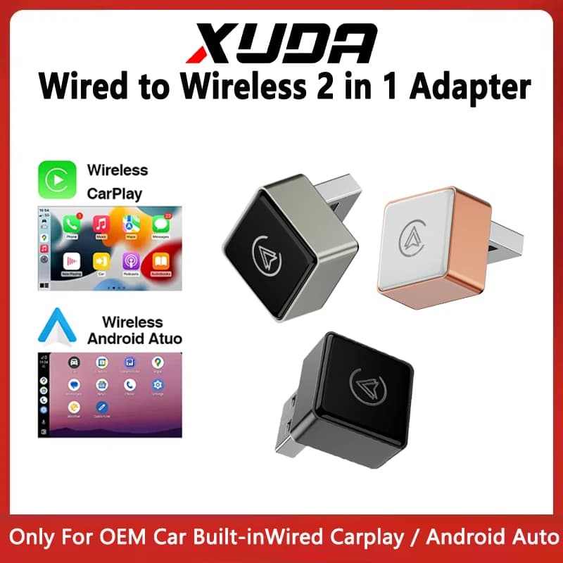 XUDA Wireless CarPlay Android Auto Adattatore USB Dongle Smart Mini Box Plug And Play Universale per Toyota Nissan Honda Ford Benz