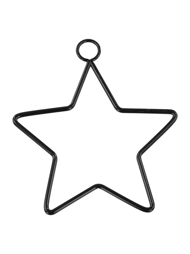 Garland Star Wreath Ring Star Wire 10 20 25 30 40cm Black Diy for Five Pointed Star Iron for dreamcatcher Stable Support