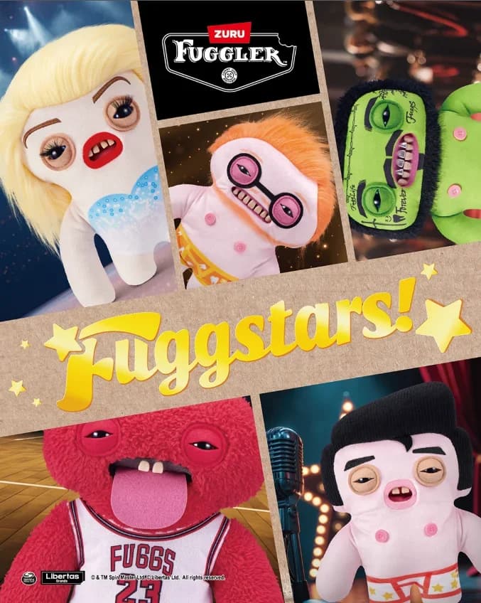 Peluche Originale Fuggler Serie Hollywood Star, Mostro dalle Denti, Simpatico e Divertente, Giocattolo in Peluche, Regalo di Compleanno per Bambini