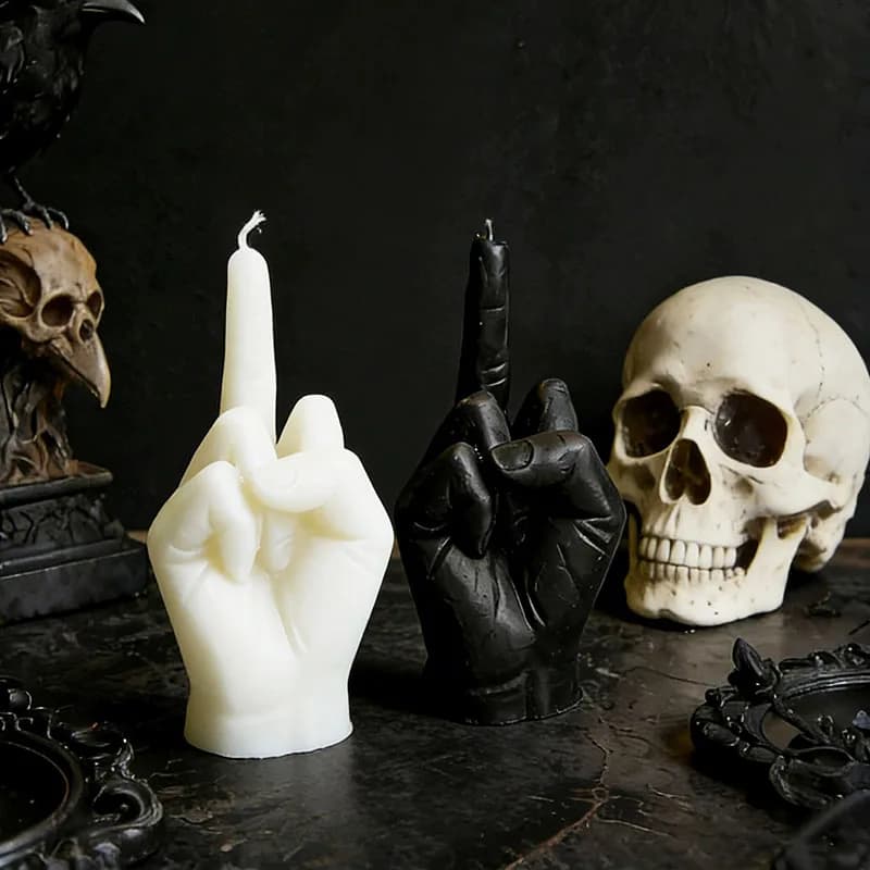 Scented Aromatherapy Candle Soy Wax Long Lasting Funny Middle Finger Irregular 1Pc Home Party Decor Gift