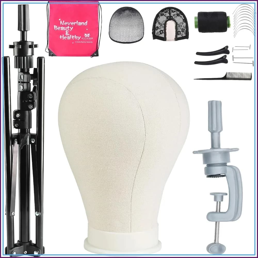 23 Inch Wig Head Stand with Tripod, Adjustable Mannequin Head for Wigs & Cosmetology