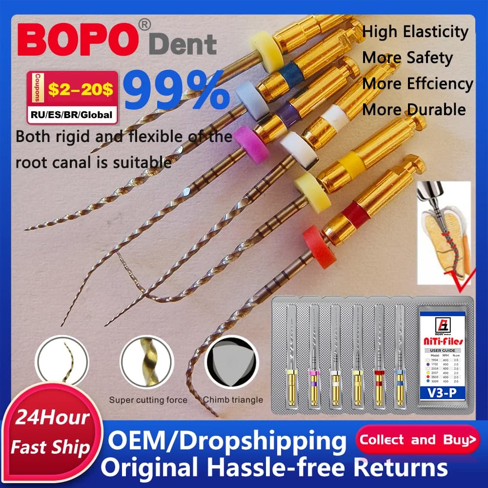 SX-F3 6 pz/scatola F2 Dentale Canalare File Attivato Al Calore Rotante Nitinolo Polpa Dente Endo Lime Termiquement Attivato Nichel-Titanio