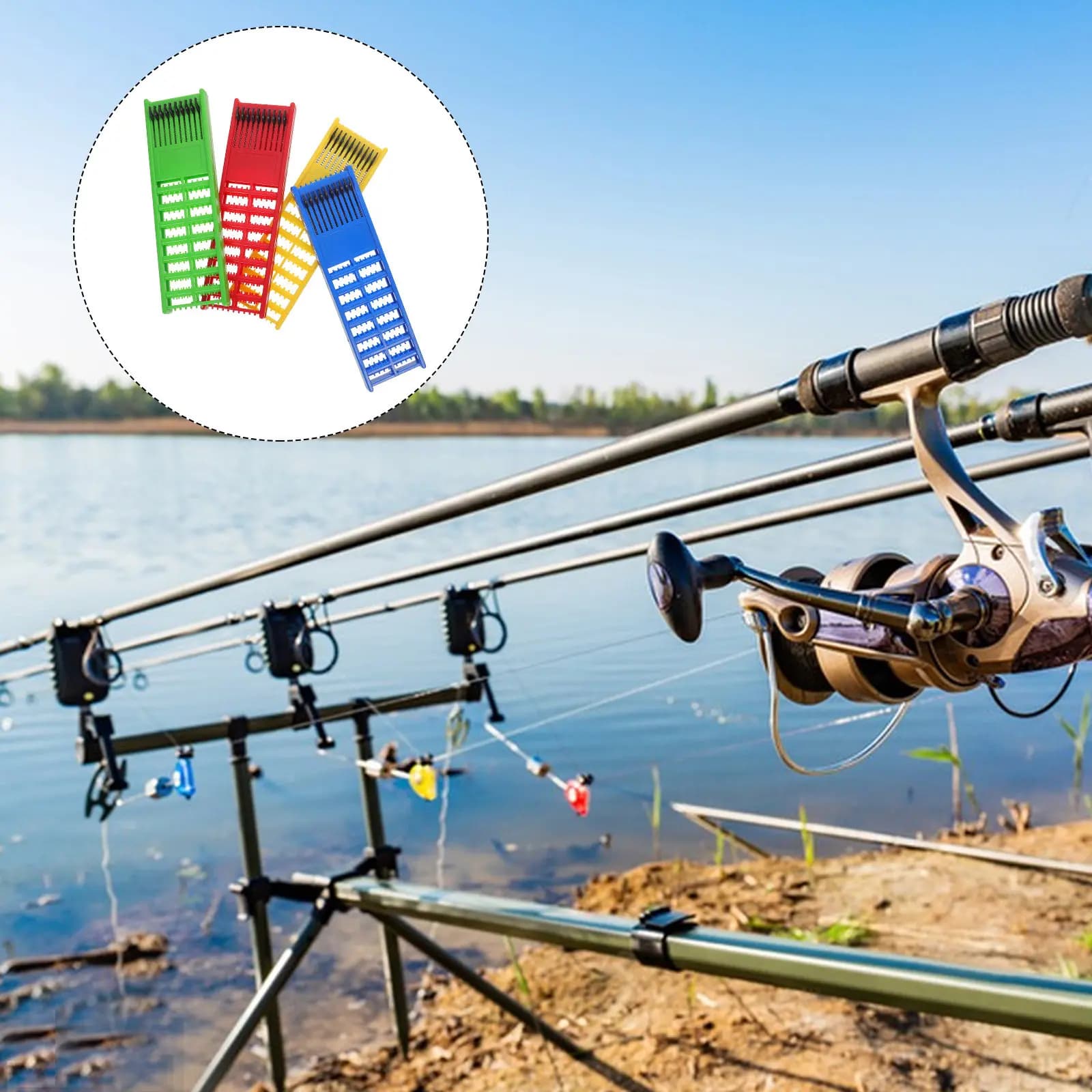 Set di 4 Porta Lenza da Pesca in ABS, Organizzatore Compatto e Leggero per Ami da Pesca, Scatola Porta Accessori da Pesca