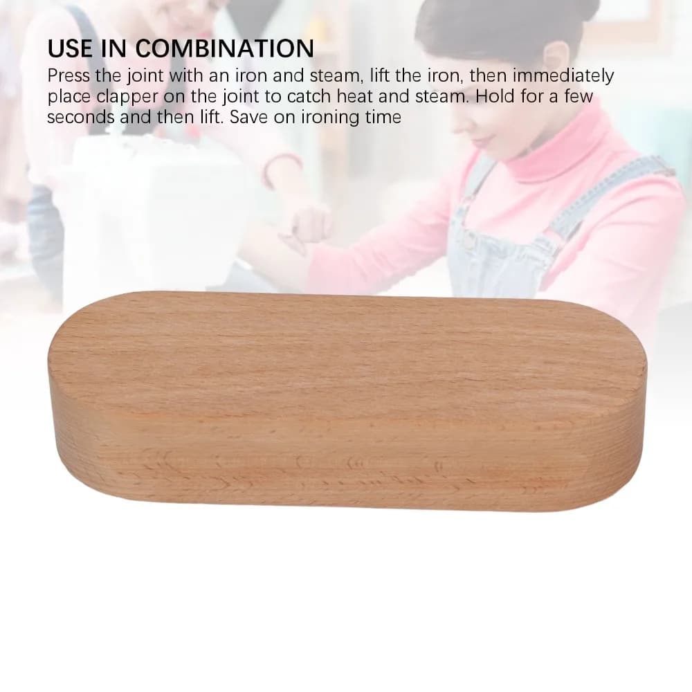 Durable Wood Beech Tailors Clapper 7 Inch Smoothed Sanded Ironing Block Sewing Tool For Ironing