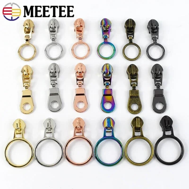 5-30 pezzi 5 # Cursori per cerniere per cucire per nastro con cerniera in nylon Borsa per vestiti Tirare le cerniere Chiusure Kit di riparazione per cerniere Accessori per indumenti fai da te