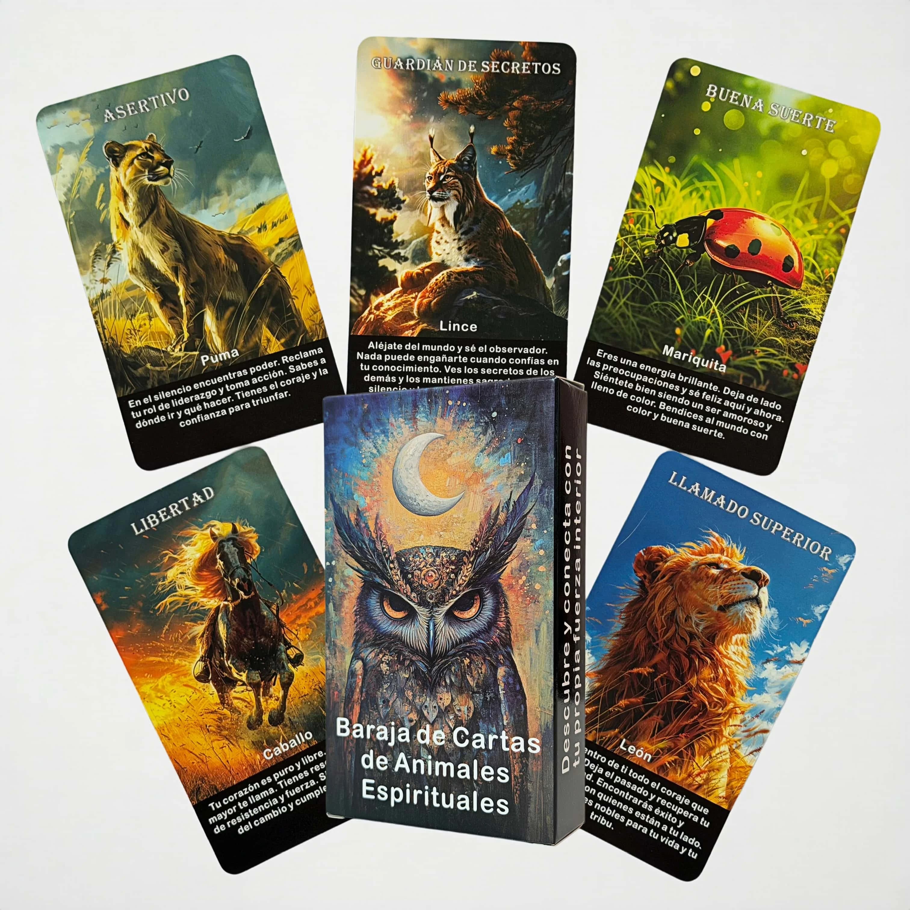 Set di Carte Oracolo Spirituali in Lingua Spagnola, 52 Carte dei Tarocchi con Parole Chiave, Strumento di Divinazione per l'Esplorazione Interna