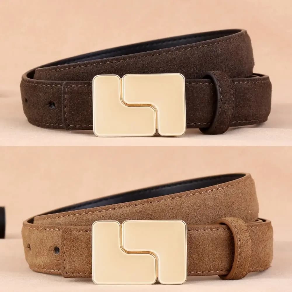Nuove cinture in vita dal design semplice Vera pelle scamosciata di mucca Cinture eleganti da donna in pelle di vacchetta Cintura da lavoro per regali da donna
