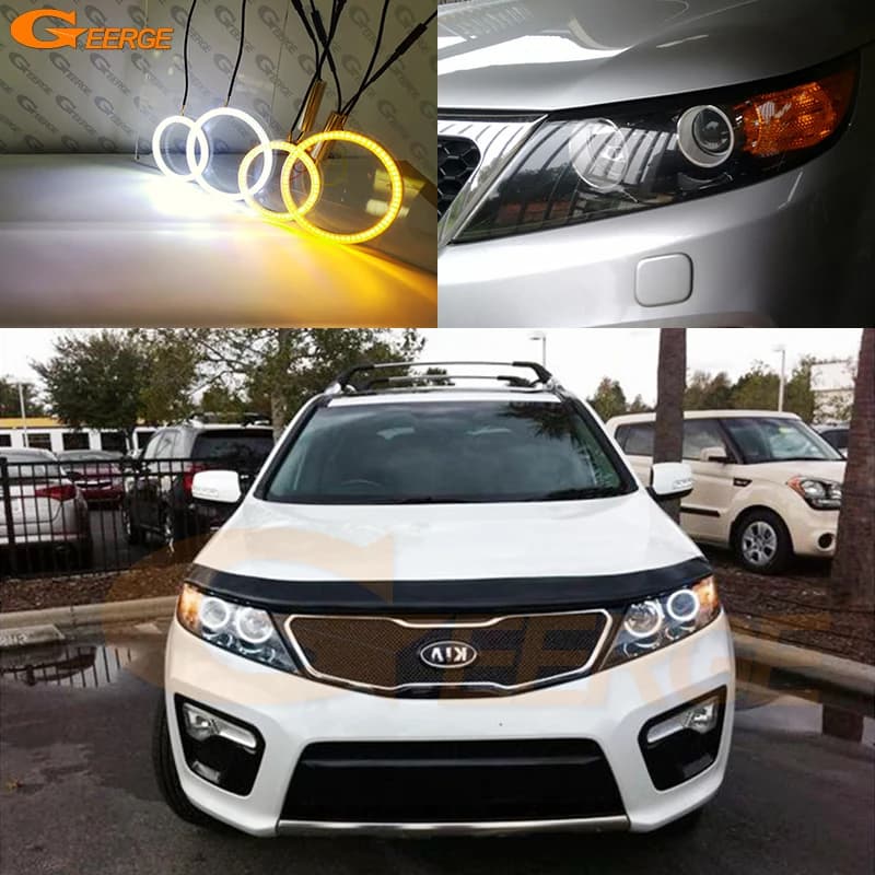 Per Kia Sorento II XM 2009 2010 2011 2012 2013 Eccellente luce diurna Ultra luminosa SMD LED Angel Eyes Kit Halo Anelli