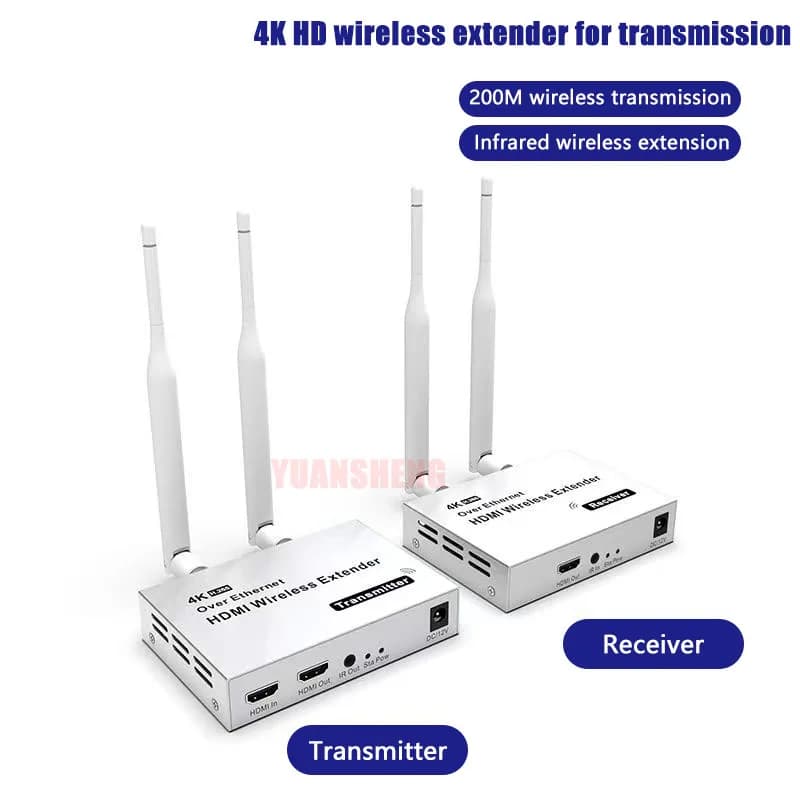 Extender 5.8GHz 1080P 300M for HDMI 4K 200M Wireless Video Audio Transmitter Extension Kit for Projetor TV Monitor