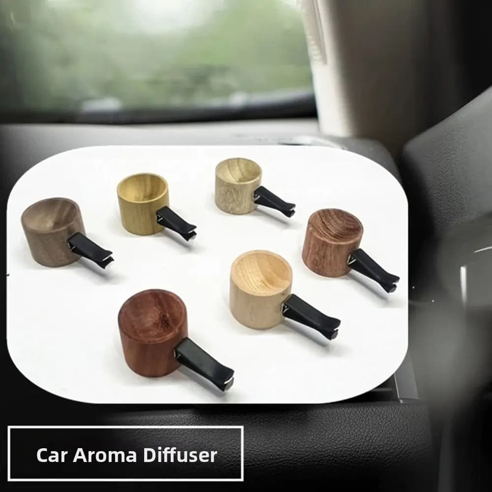 Natural Fragrance Car Essential Oil Diffuser Long-lasting Floral Clip-on Wooden Aroma Diffuser Slowly Volatile