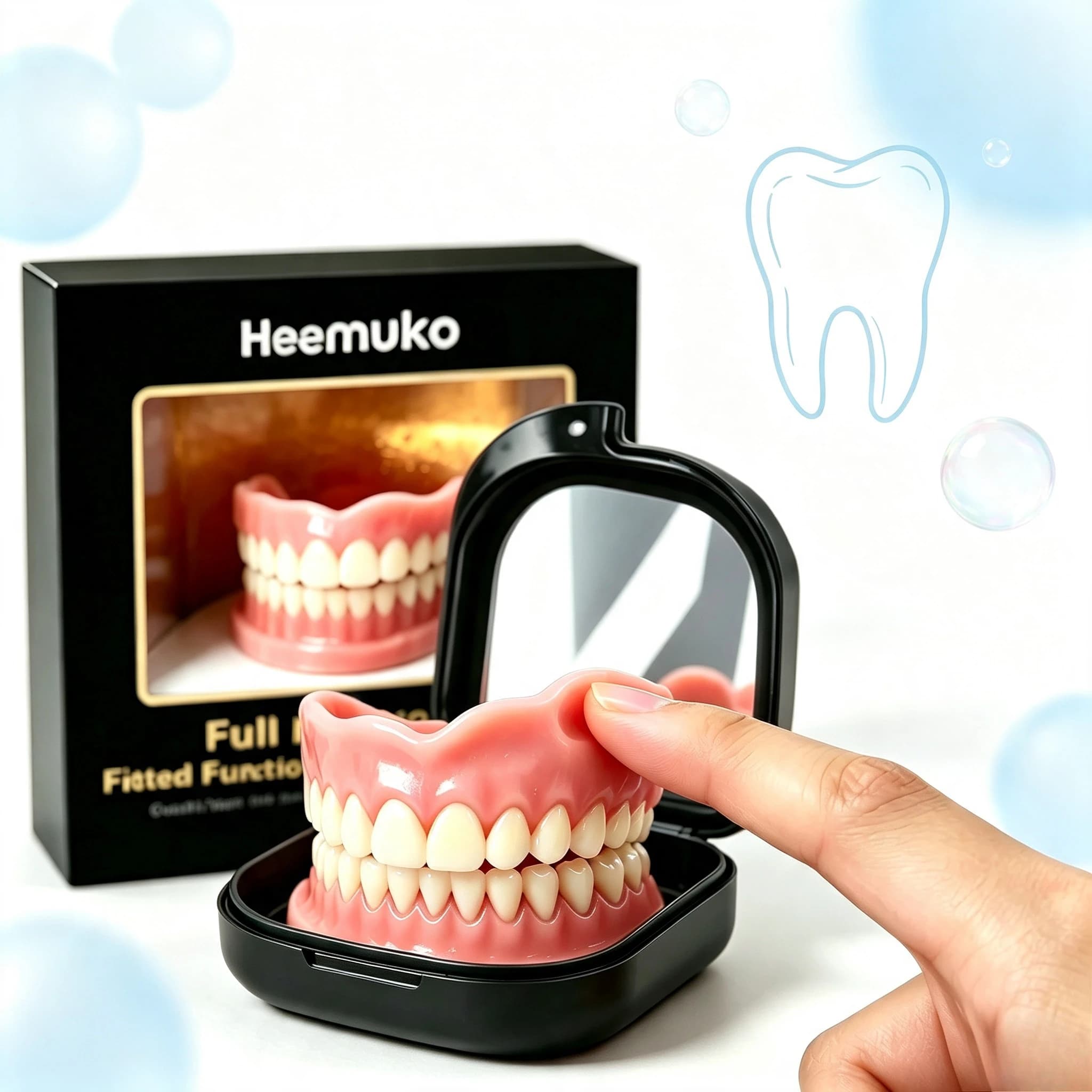 Comfort Cover Dentures Resin Silicone Upper Lower False Teeth Veneers Broken Missing Teeth Adults