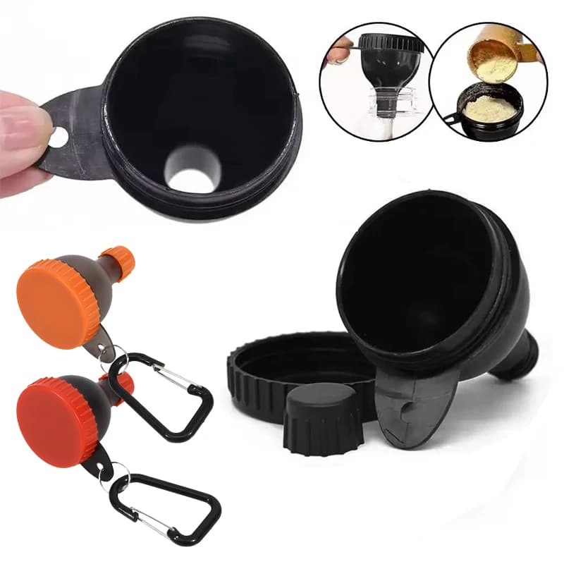 Portable Mini 50ml Protein Powder Bottle With Keychain & Funnel Medicine Box Container Small Cup Outdoor Sport Storage