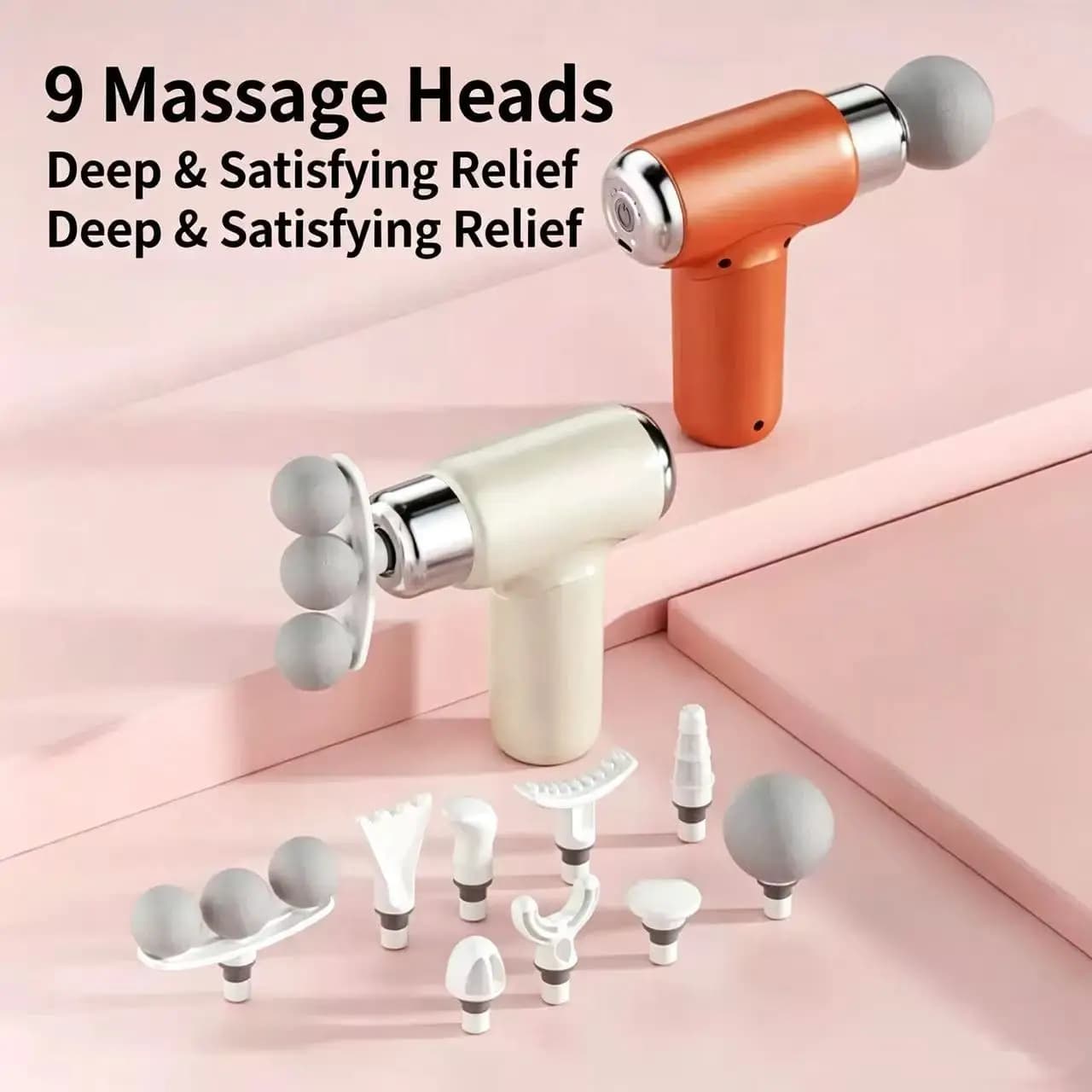Portable Mini Fascia Gun,6‑Speed Adjustable Muscle Massage Gun with 9 Massage Heads,Type‑C Charging Deep Tissue Massager for Gym
