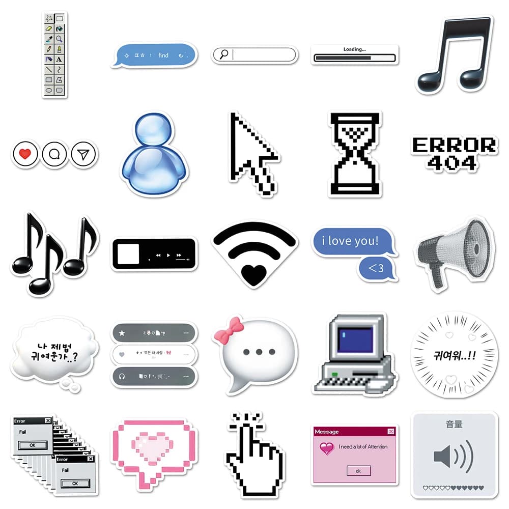 10/30/50pcs Funny Internet Expression Stickers Programming Network Cartoon Decals Laptop Helmet Bike Phone Graffiti Sticker Toys