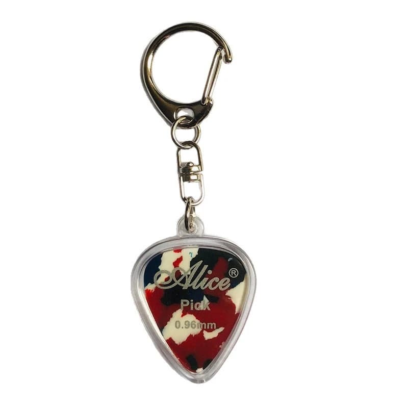 Transparent Guitar Pick Holder Keychain - Heart-Shaped Pick Case with Easy-Access Lid, Compact Storage