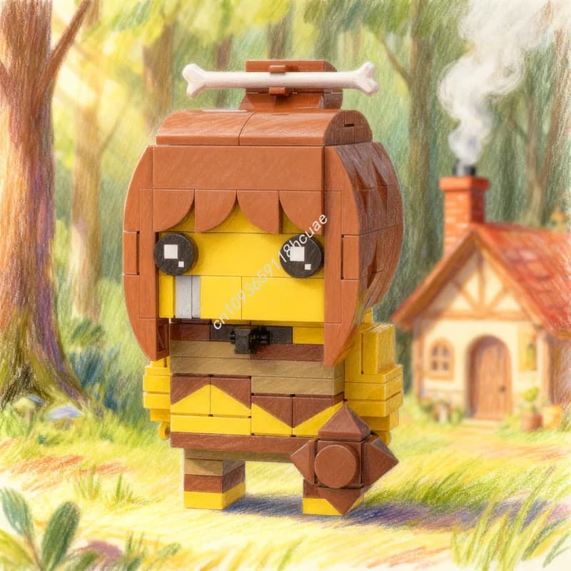 191 pz MOC Brickheadz Cave Donna Modello Building Blocks Architettura FAI DA TE Giocattolo Creativo Regali Di Natale Idea Educazione Mattoni