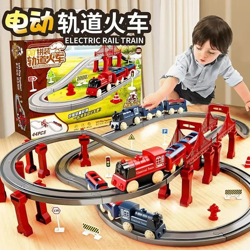 Electric High-Speed Train Set with 90/110cm Tracks, Assemble the tracks Train Simulation Model, STEM Educational Gift