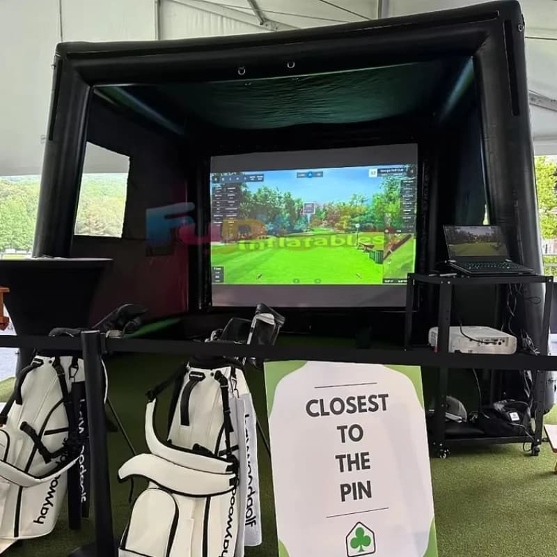 Tenda gonfiabile ermetica portatile per simulatore di altalena per pratica di golf con proiettore per schermo per adulti