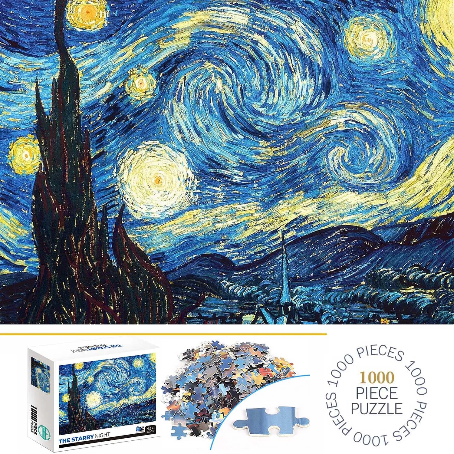 1000 pezzi The Starry Night Jigsaw puzzle per adulti Home Decor giochi Family Fun Floor puzzle giocattoli educativi per bambini