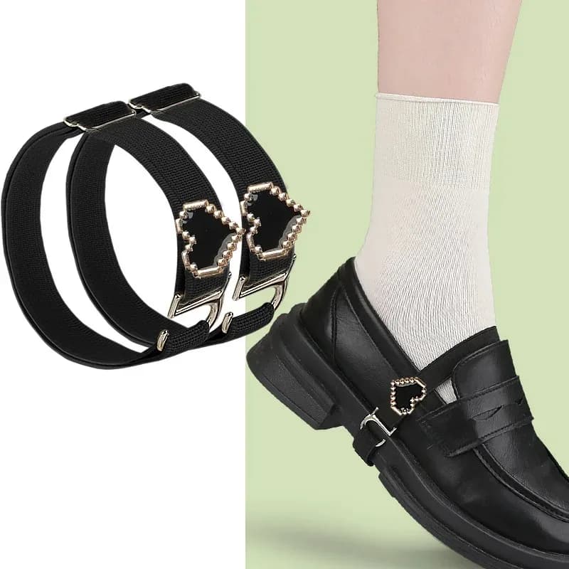 Mocassini Bundle Porta lacci Lacci elastici anti-goccia Scarpe da donna in pelle Lastic Shoestring Love Pearl Straps Accessori pigri