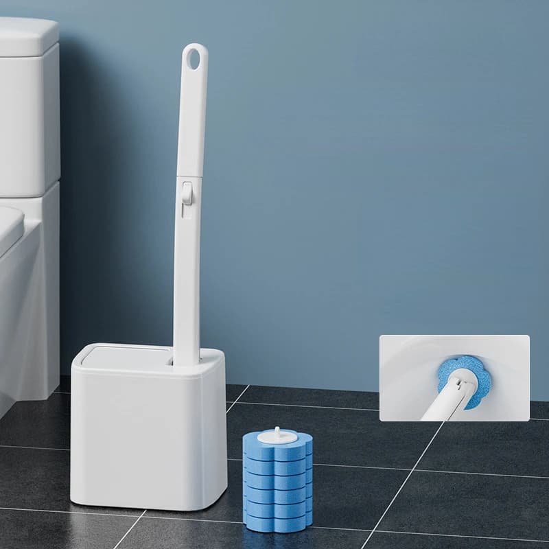 Scopino per WC usa e getta sostituibile a parete manico lungo scopino per WC strumenti per la pulizia WC accessori per il bagno