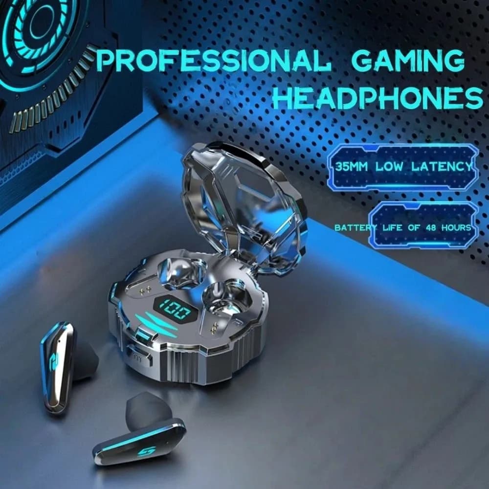 Bluetooth X45 Semi-in-ear Cool Mecha Style Wireless gaming headphones for e-sport Noise reduction