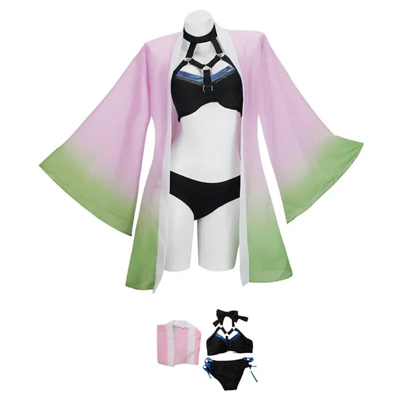 Anime Demon Slayer Kanroji Mitsuri Costume Cosplay Kimetsu Donna Costumi da bagno sexy Costume da bagno Bikini Accappatoi Abiti