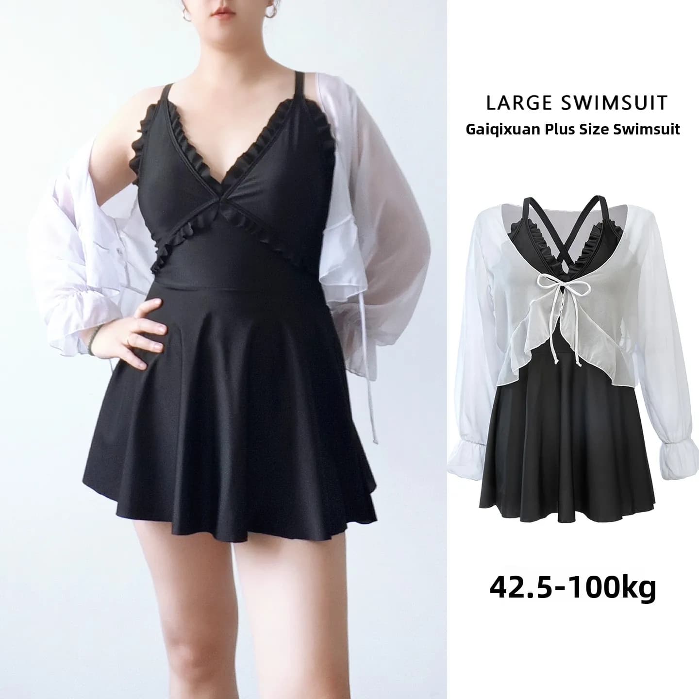 New plus Size Swimsuit Women's Bla Strap V Ne Sexy Slimming Flattering High End Feeling Nylon Spandex Polyester