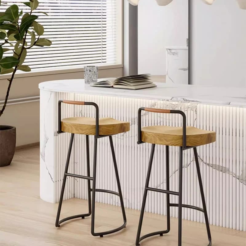 Sgabello da Bar Girevole Moderno con Altezza Regolabile, Schienale in Pelle, Poggiapiedi, Sedia da Bancone per Cucina e Pub