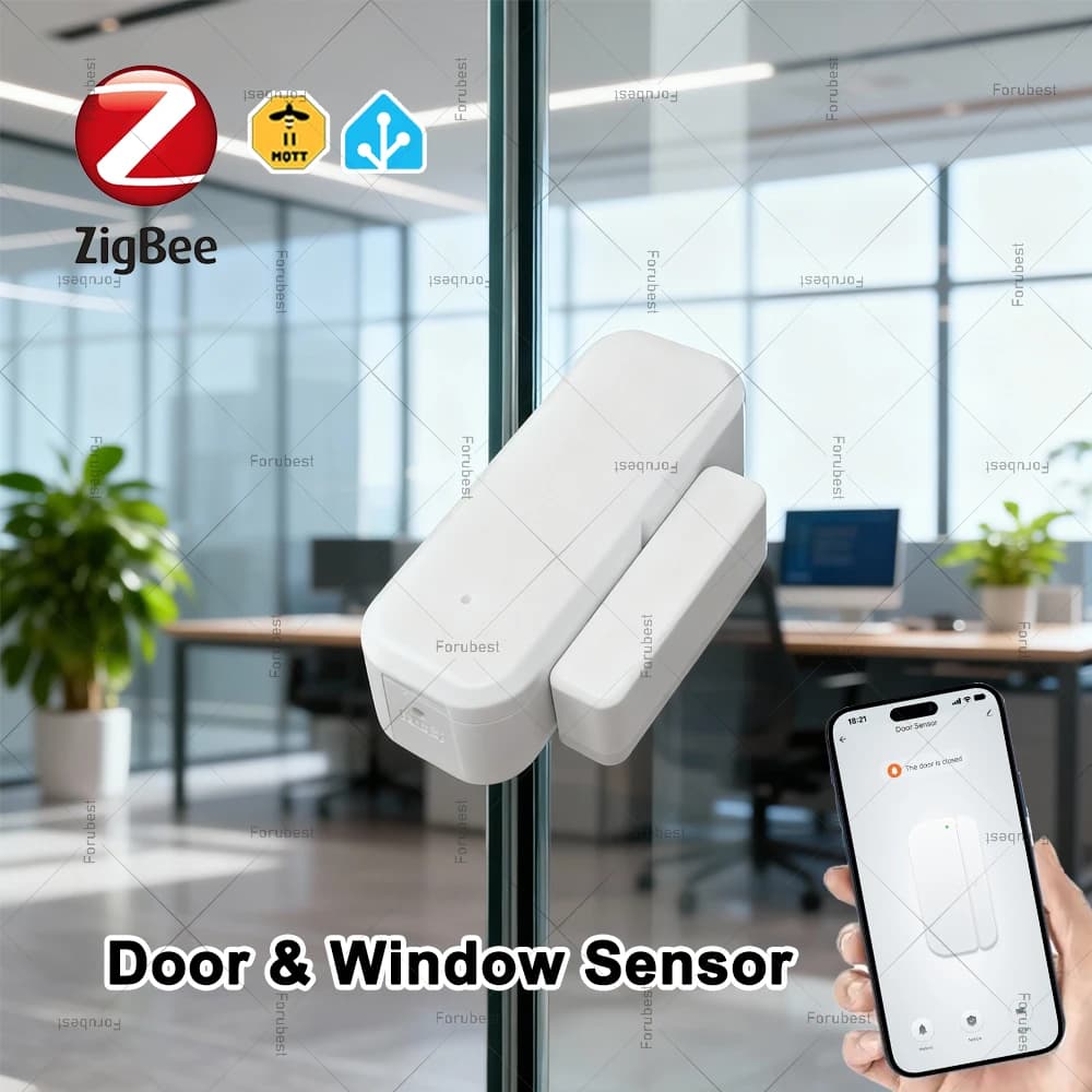 ZigBee Sensore per porte e finestre Protezione di sicurezza domestica intelligente Contatto magnetico Rilevatore di porte aperte e chiuse Funziona con Gateway Z2MQTT