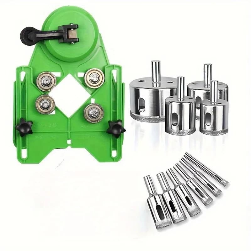 11pcs Diamond Drill Bits with Jig Ceramic Tile Hole Drilling Set Kit for Glass Stone Granite Marble
