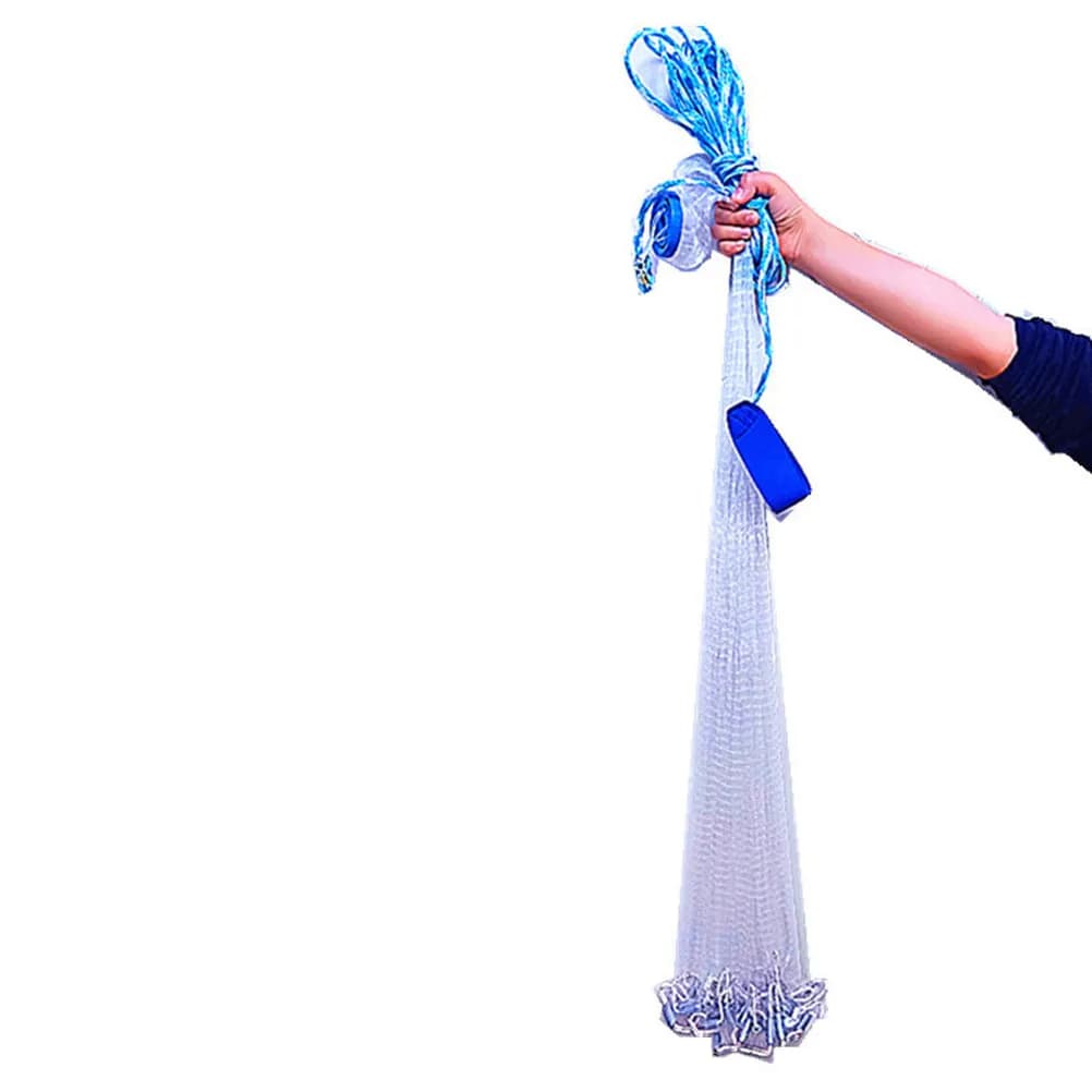 Saltwater Fishing Cast Net American Style 2.4m Steel Pendant Hand Cast Net for Bait Capture Quick Sink Tight Seal Strong Closure