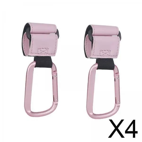 Ganci per passeggino in pelle PU e lega di alluminio Porta borsa con clip per tracolla per carrello per bambini per viaggi e uso quotidiano