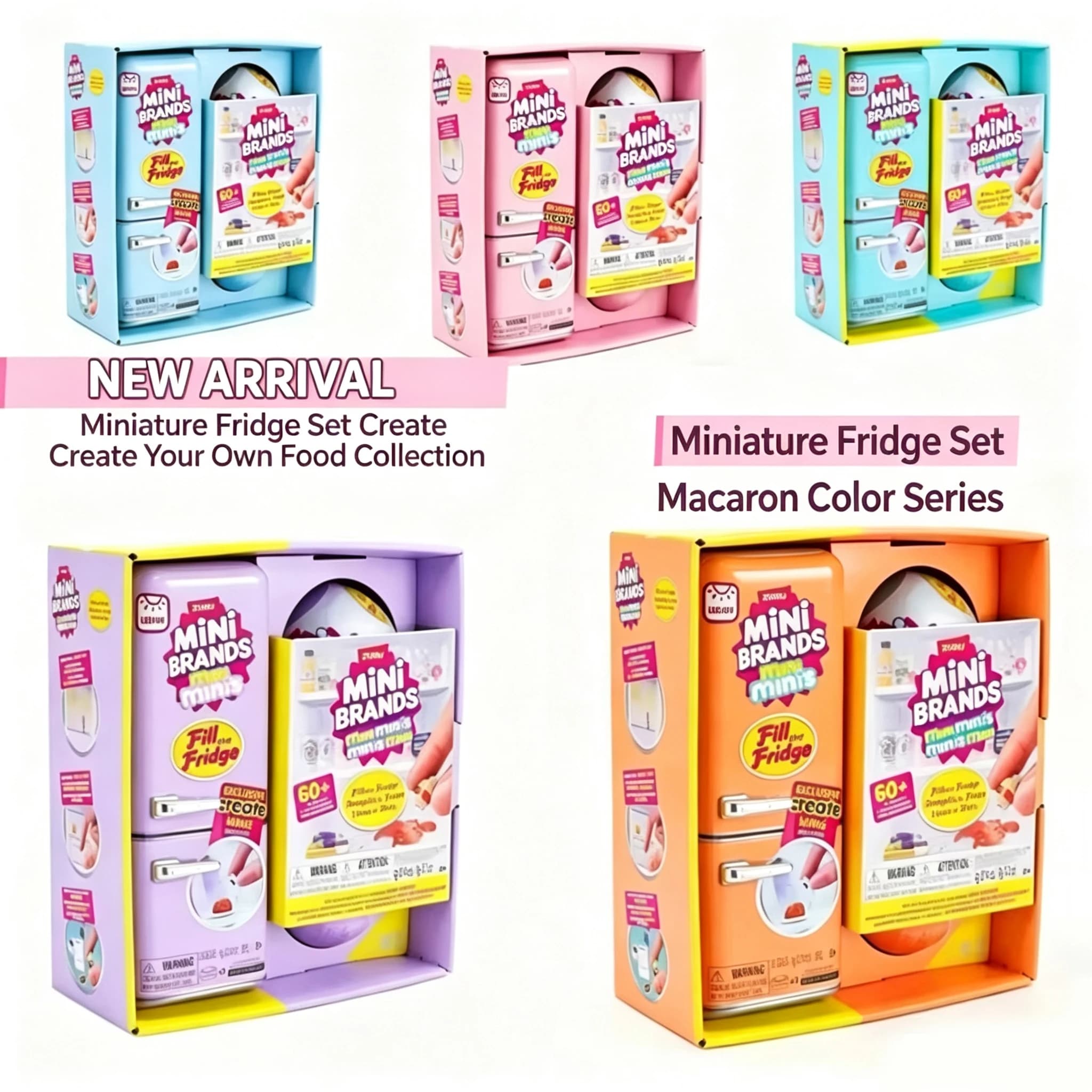2026 NEW ZURU Mini Brands Mini Fridge Set with Original Packaging Blind Box Openable Fridge Door Anime Figure Mystery Box Model