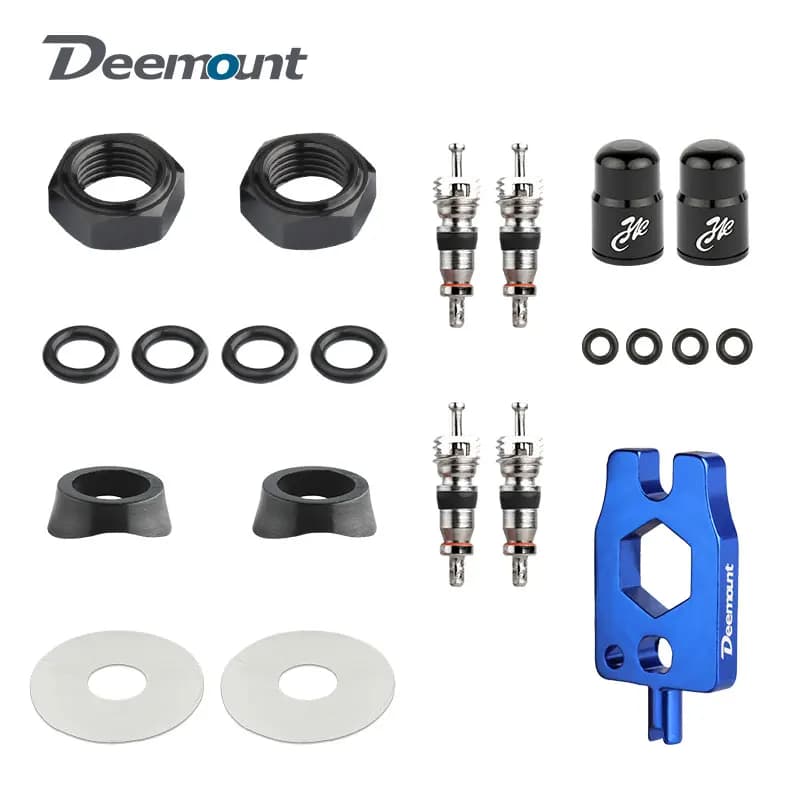 Parti dell'ugello della valvola della bicicletta Inserti Presta Dadi dello stelo FV O-ring Tubeless Cerchio convesso Rondelle concave Adesivo ruota Schrader AV Caps