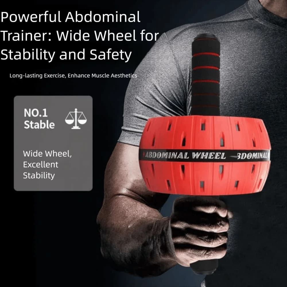 Rullo per allenamento addominale con impugnatura ergonomica Ruota a rulli addominali antiscivolo a ruota singola Rafforza i muscoli Forte carico